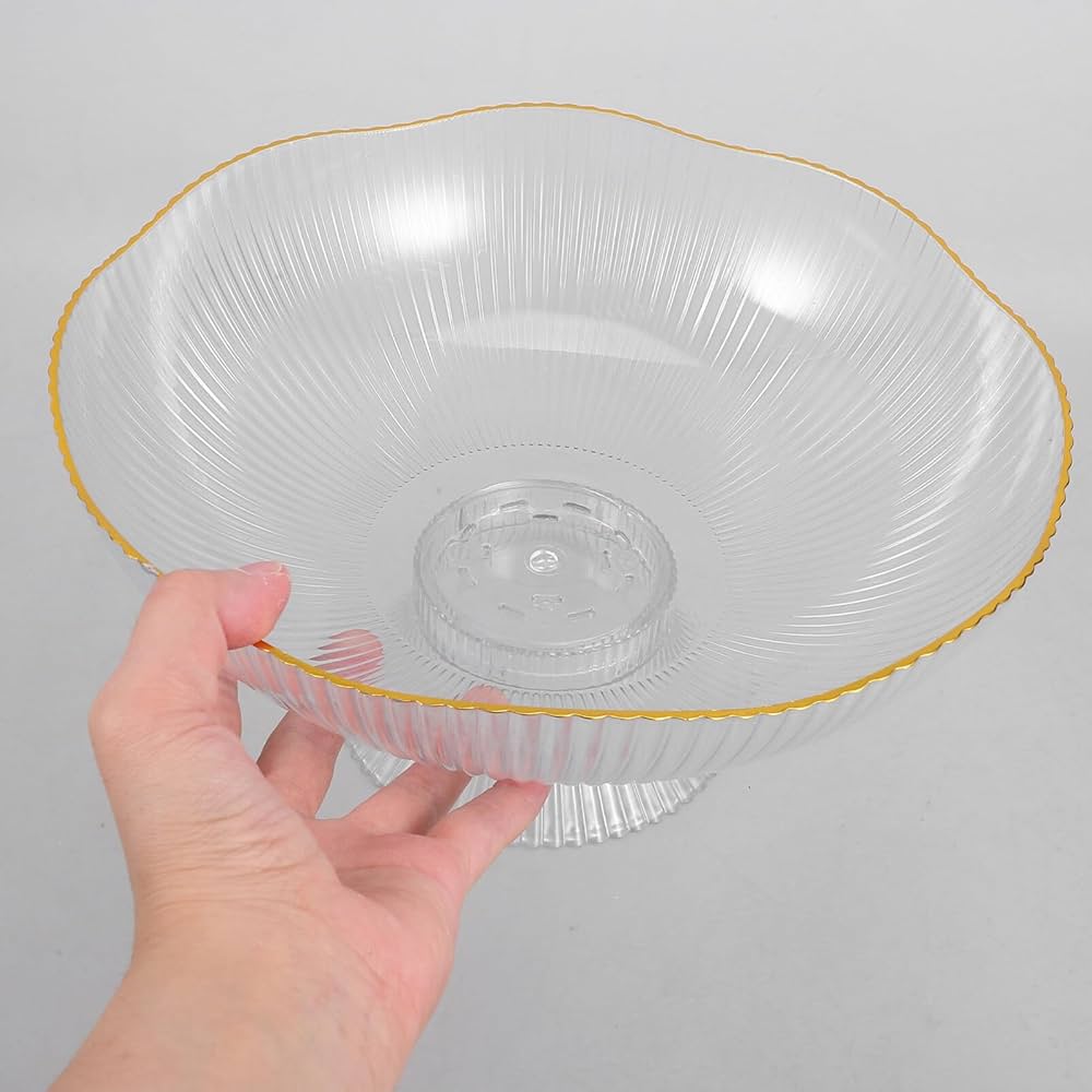 Floral Fruit Vegetable And Salad Bowl With Base, Fruit Trifle Serving Dish, Luxury Lightweight Fruit Plate, Modern Fruit Bowl Floral Fruit Vegetable And Salad Bowl With Base, Fruit Trifle Serving Dish, Luxury Lightweight Fruit Plate, Modern Fruit Bowl